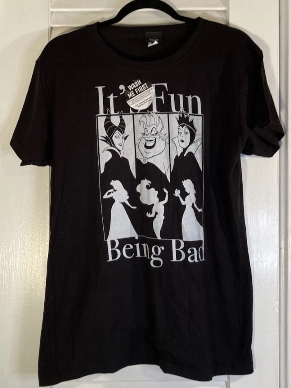 Disney Black Short Sleeve Tee "It's Fun Being Bad" Villains Graphic